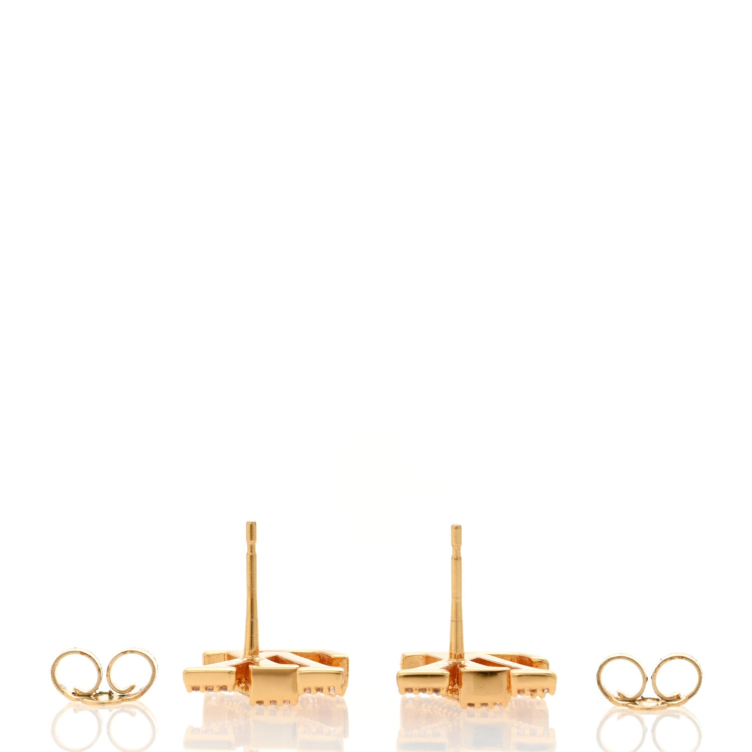 Louis Vuitton Metal Crystal LV Iconic Earrings Gold 3 of 6