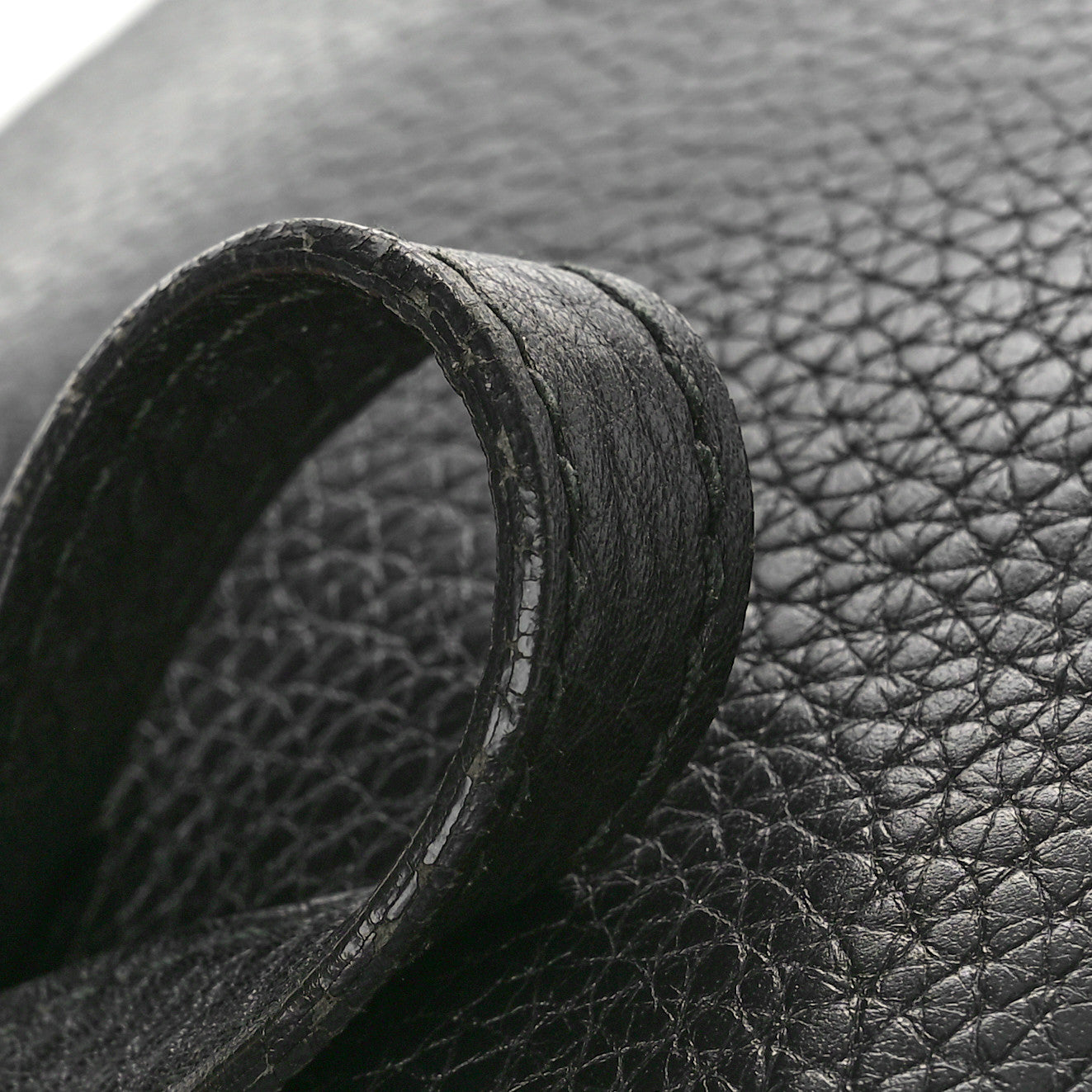 Pebbled Calfskin Studded Small Soho Disco Bag Black