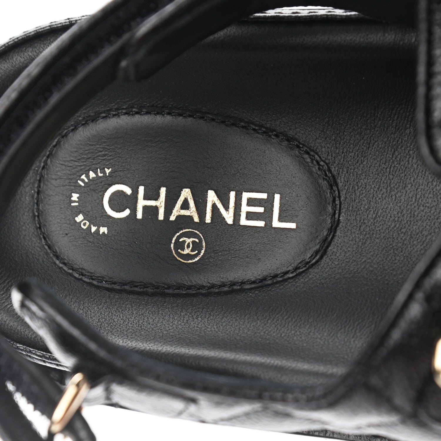 Chanel Grained Calfskin Velcro Dad Sandals 39.5 Black 7 of 8