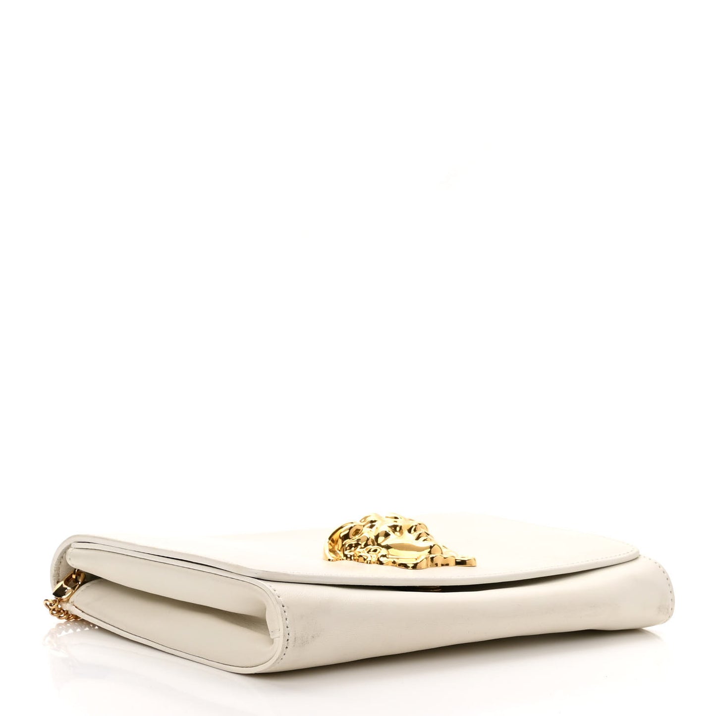 Vitello Palazzo Medusa Evening Clutch Bag White