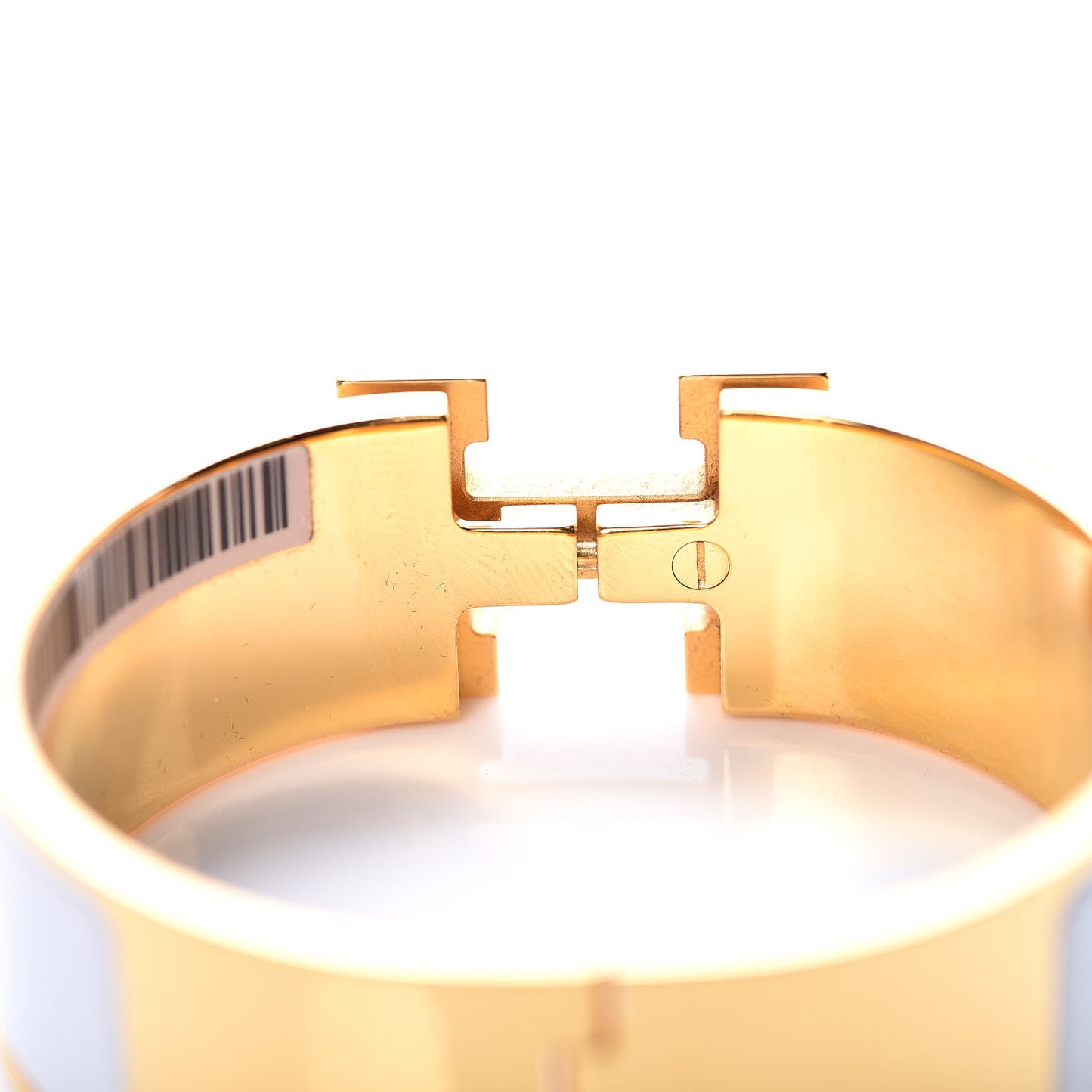 Enamel Wide Clic Clac H Bracelet PM White