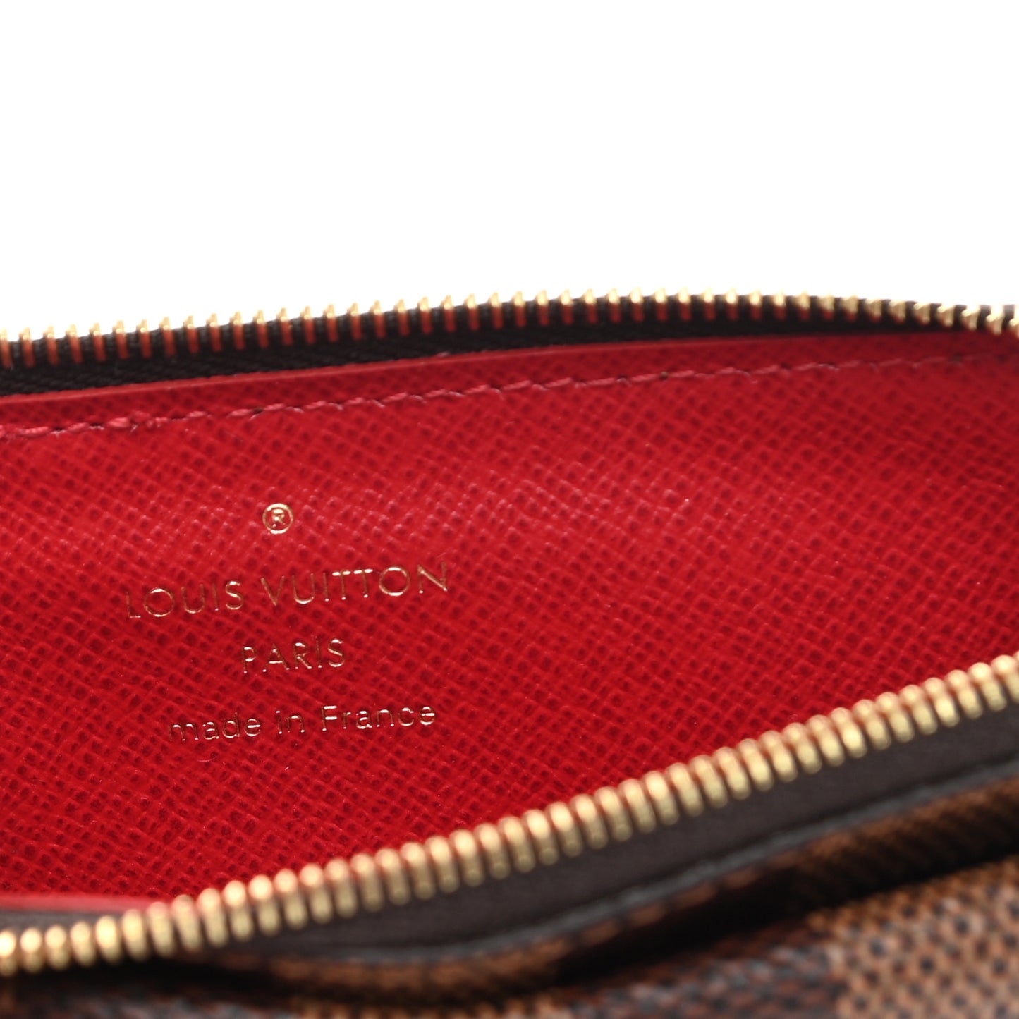 Damier Ebene Recto Verso Card Holder Red