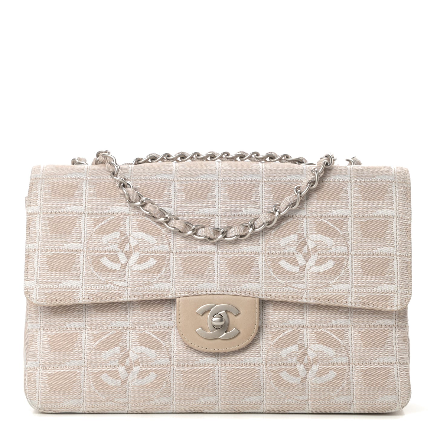 Nylon Medium Travel Flap Light Beige