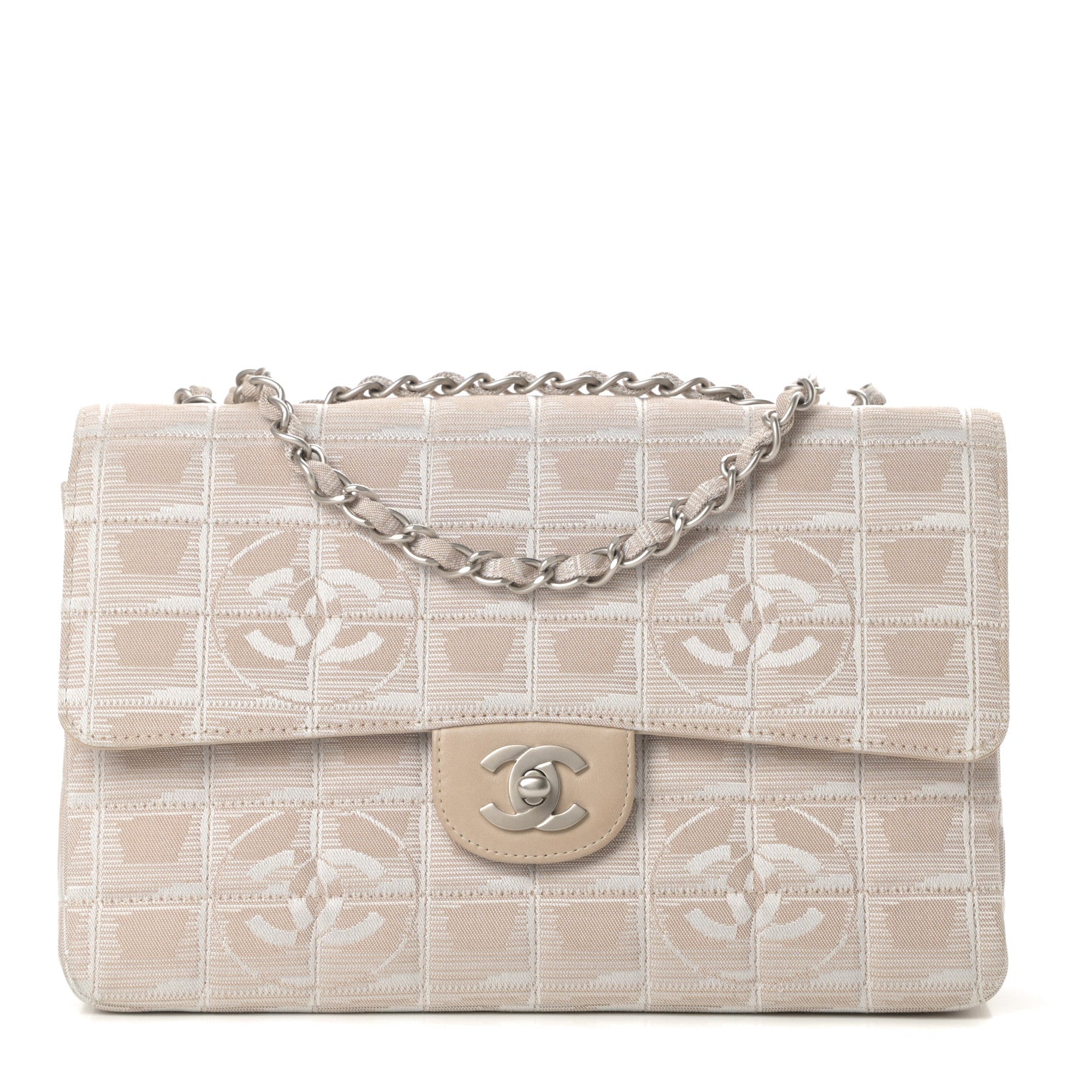 Chanel Nylon Medium Travel Flap Light Beige 1 of 13