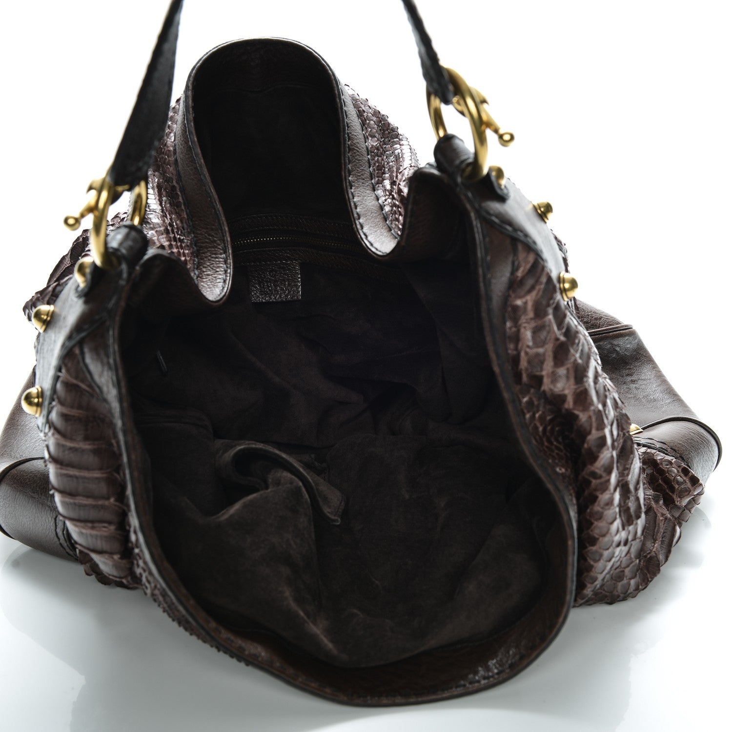 Gucci Python Large Jockey Hobo Brown 5 of 12