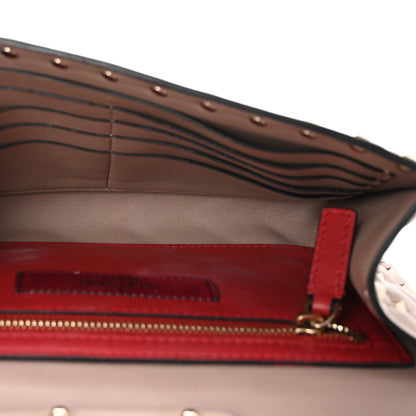 Valentino Garavani Lambskin Rockstud Spike Wallet on Chain Poudre 5 of 9
