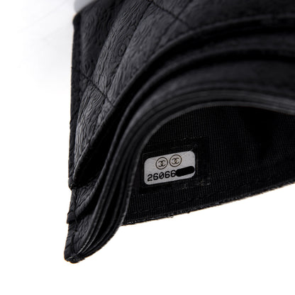 Chanel Calfskin Camellia Embossed Quilted Card Holder Black 8 of 11