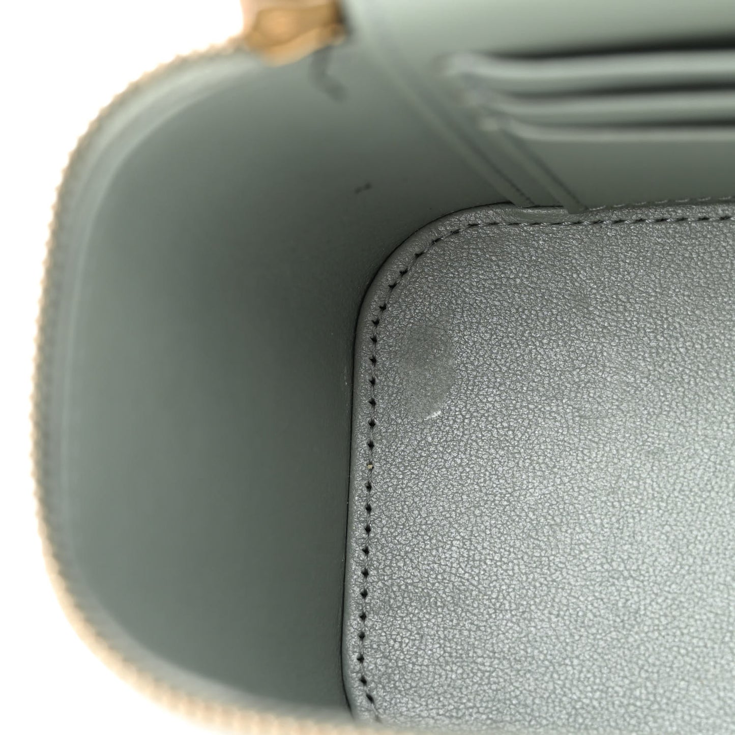 Metallic Lambskin Quilted Small CC Dynasty Vanity Case With Chain Grey