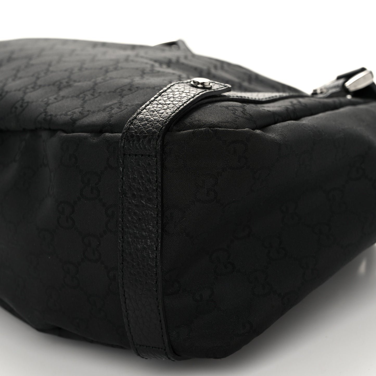 Nylon Monogram Medium Abbey Shoulder Bag Black