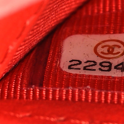 Chanel Lambskin Quilted Card Holder Wallet Red 7 of 9