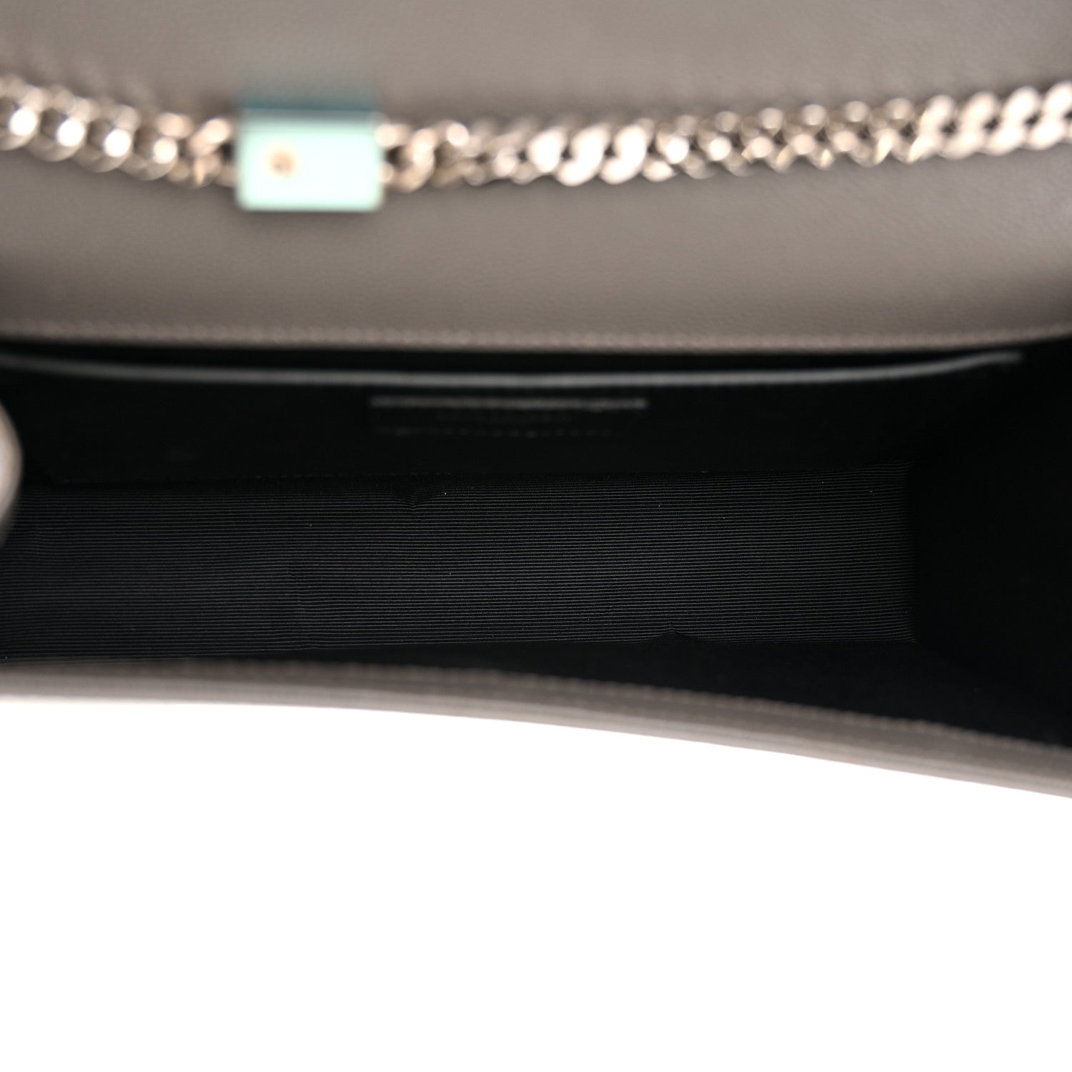 Saint Laurent Grain De Poudre Medium Classic Monogram Kate Satchel Earth Grey 5 of 13