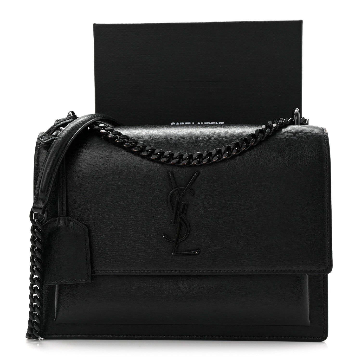 Saint Laurent Calfskin Medium Monogram Monochrome Sunset Black 12 of 12