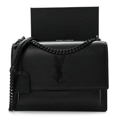 Saint Laurent Calfskin Medium Monogram Monochrome Sunset Black 12 of 12