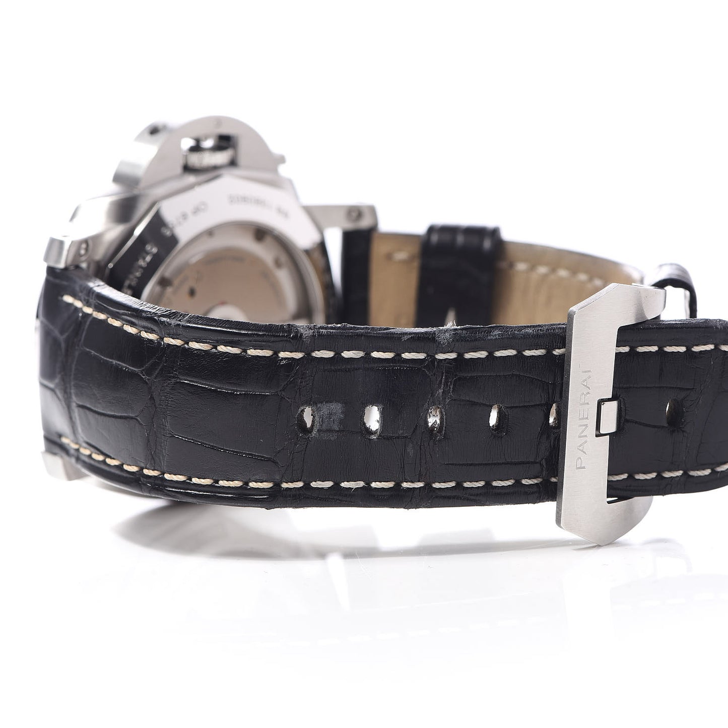 Stainless Steel Alligator 44mm 1950 3 Days GMT Power Reserve Automatic Watch Black PAM00321