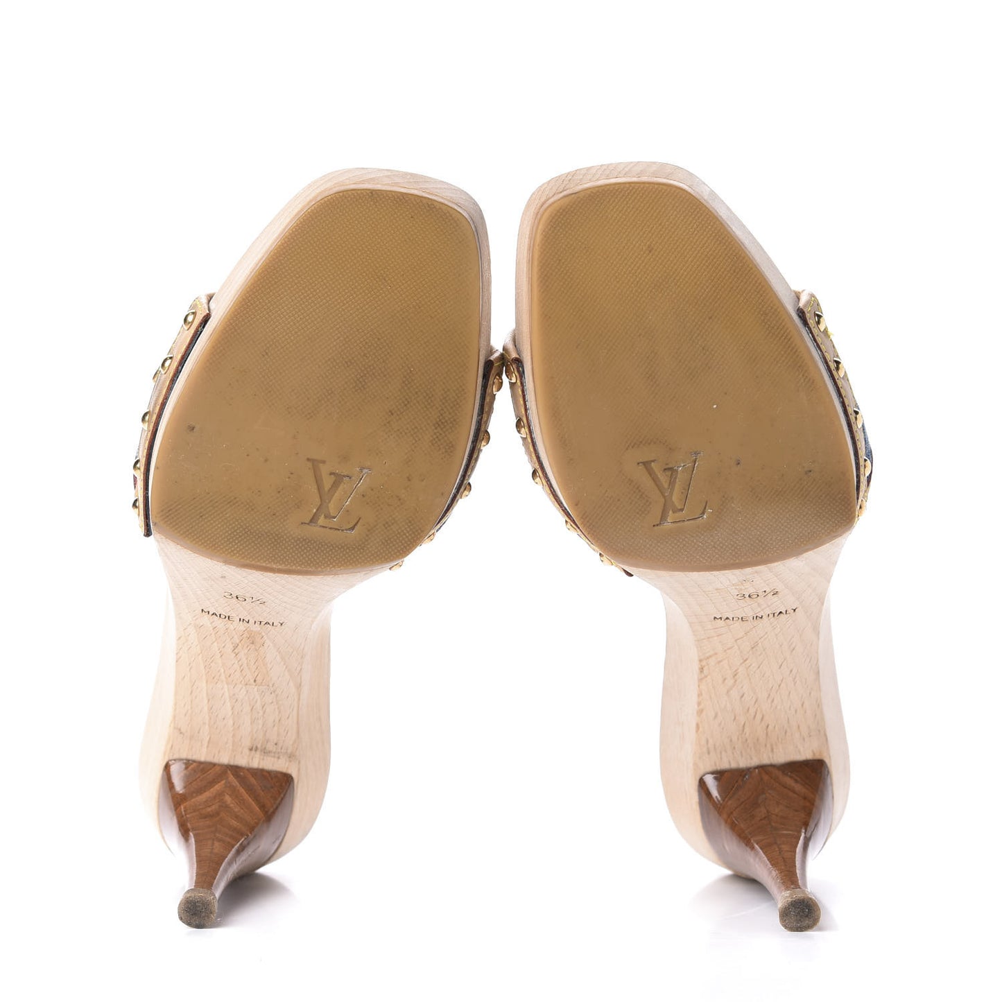 Denim Bow Mules Heels 36.5