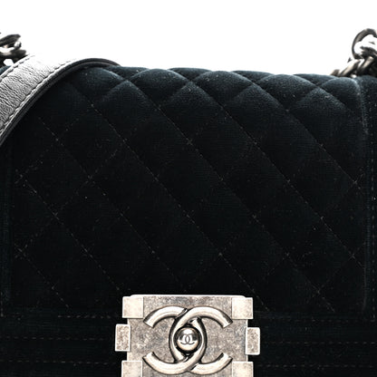 Chanel Velvet Quilted Small Boy Flap Black 8 of 12