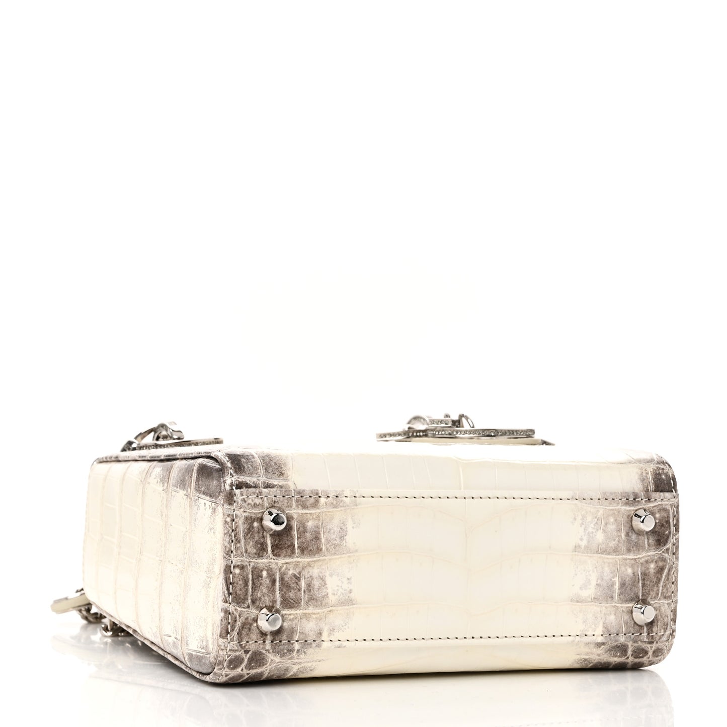 Niloticus Crocodile Himalaya Crystal Mini Lady Dior White