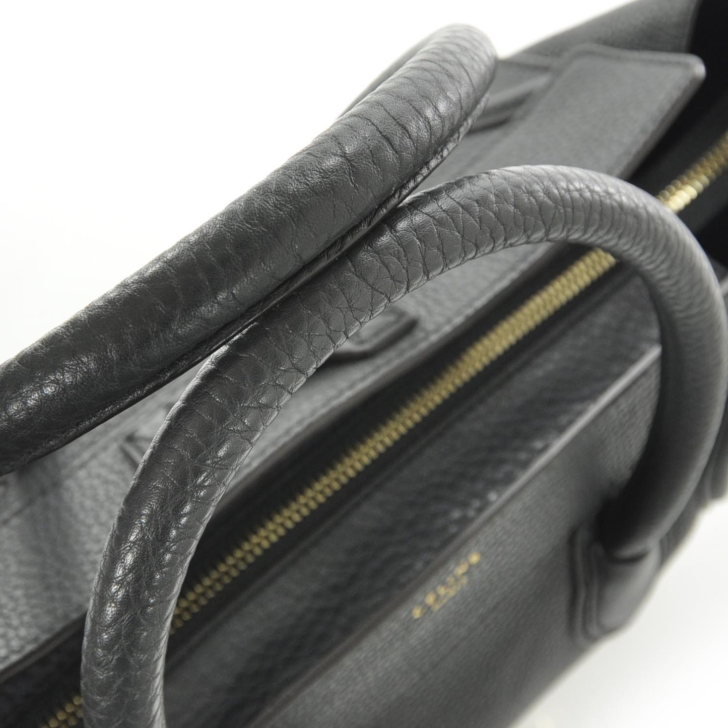 Pebbled Leather Mini Luggage Bag Anthracite
