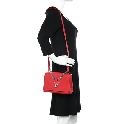 Louis Vuitton Calfskin Lockme II Chain Bag BB Rubis 2 of 13