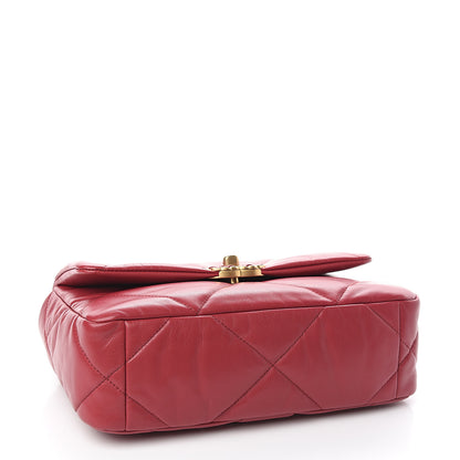 Chanel Goatskin Quilted Medium 19 Flap Dark Pink 3 of 10