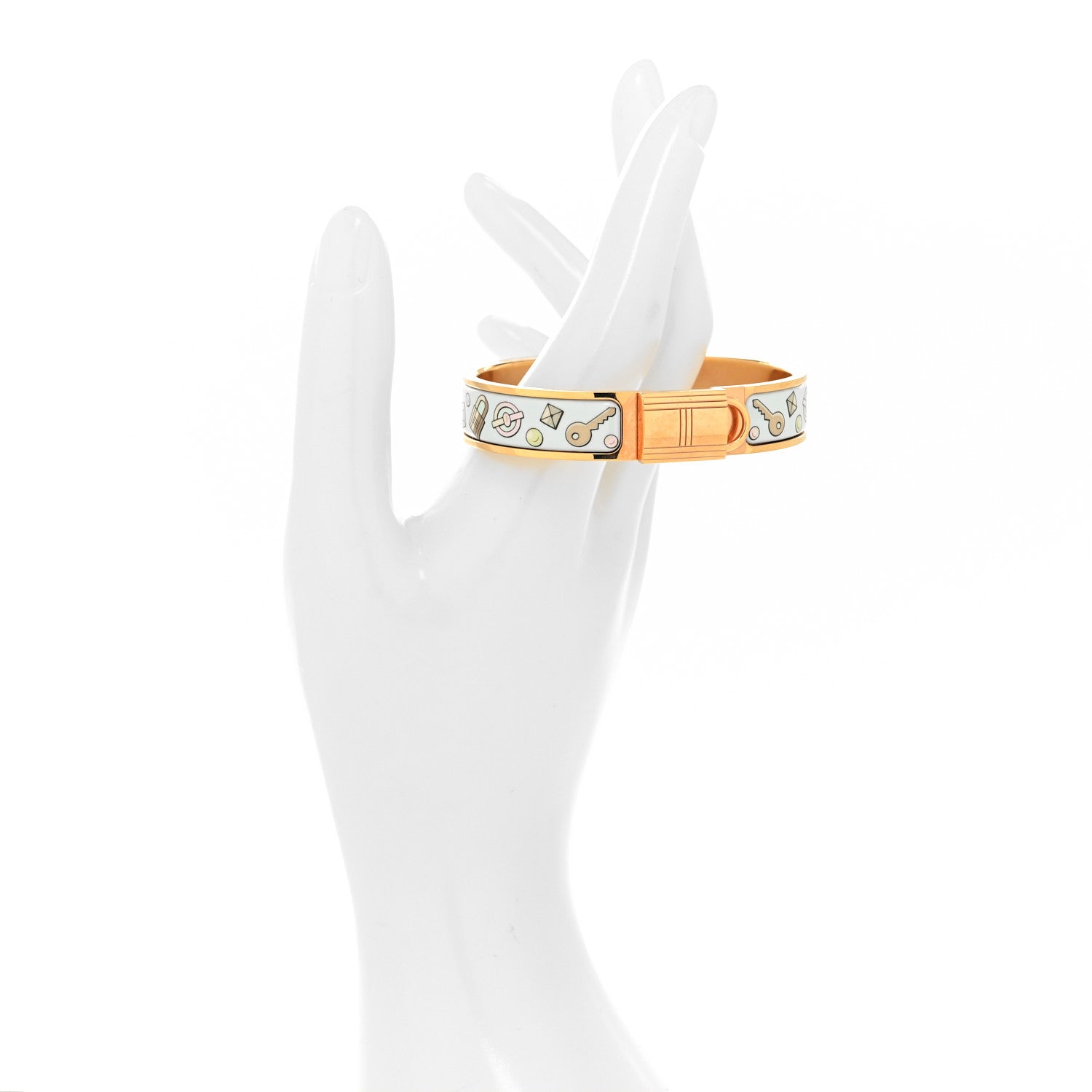 Hermes Enamel Narrow Clic Cadenas Locky Me Bracelet PM Songe Pastel 2 of 5