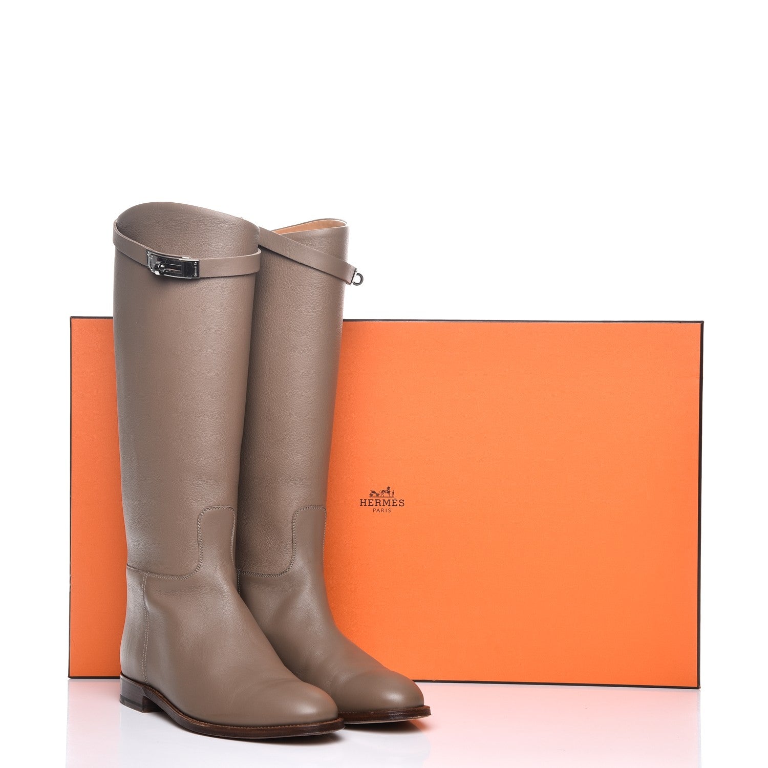 Hermes Swift Kelly Jumping Boots 39 Etoupe 10 of 10