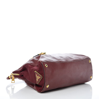 Prada Saffiano Tessuto Nylon Satchel Fuoco 4 of 13