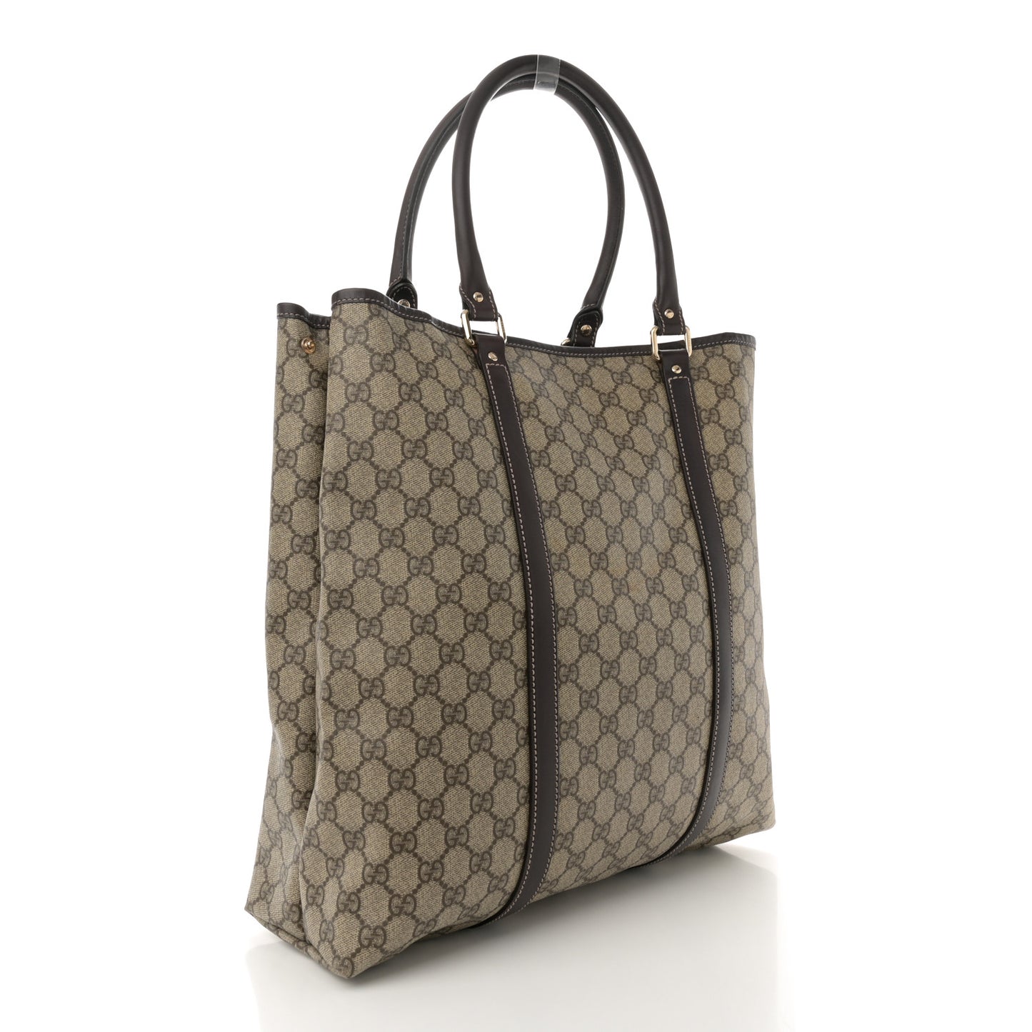 GG Plus Monogram Joy Vertical Tote Dark Brown