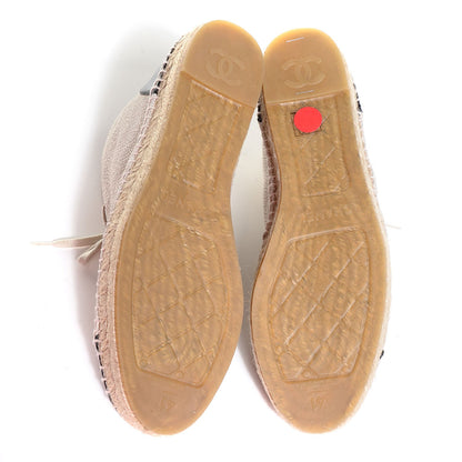 Chanel Crackled Calfskin High Top Espadrilles 41 Beige Black 9 of 20
