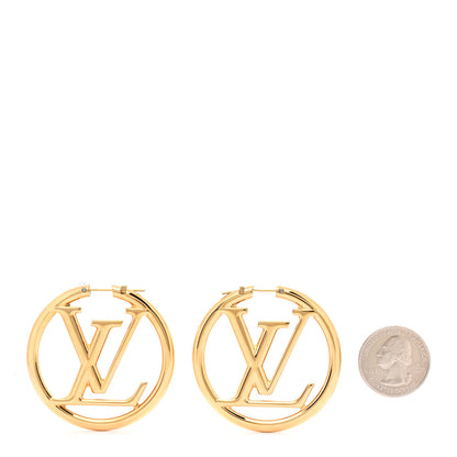 Louis Vuitton Metal Louise Hoop Earrings Gold 2 of 5