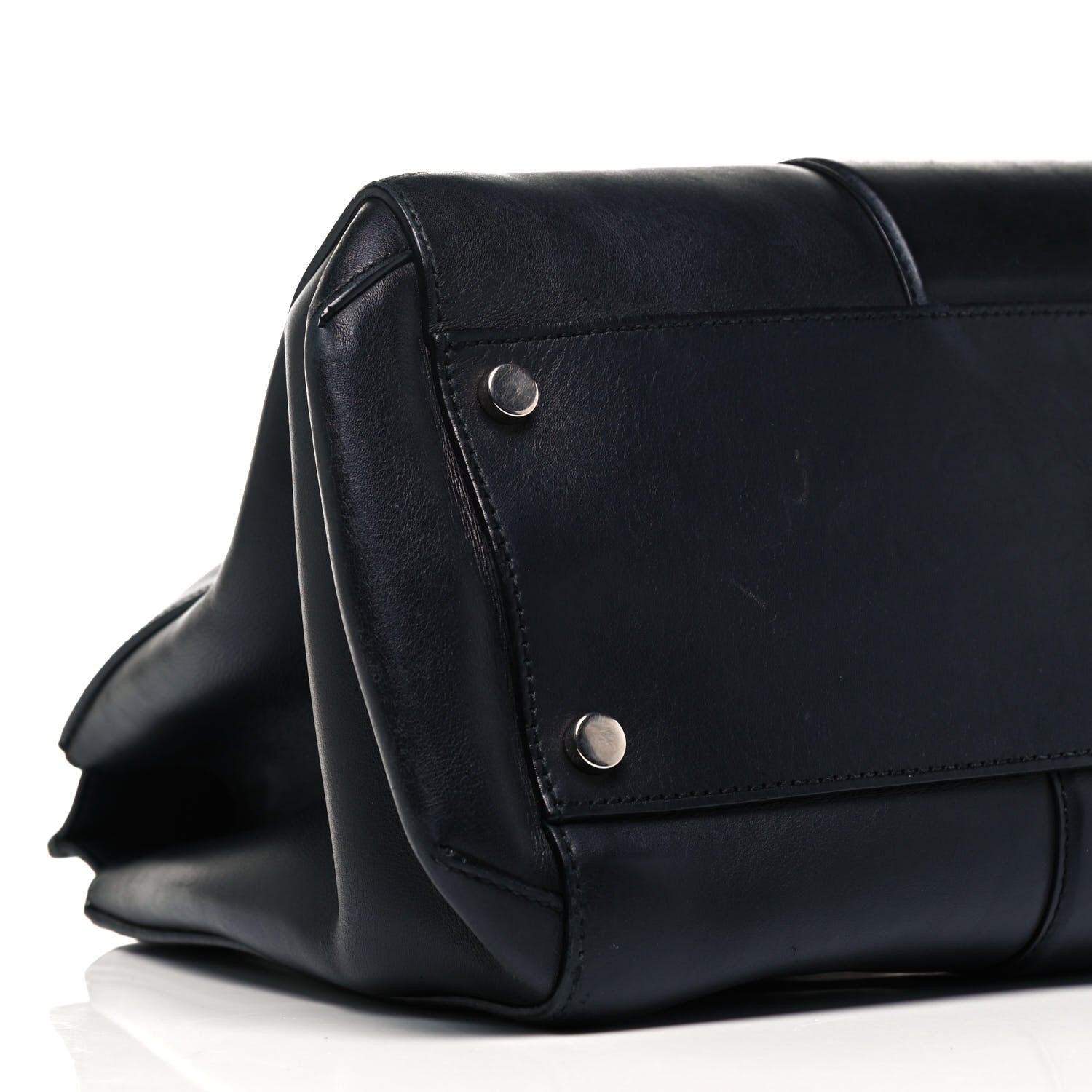 Gucci Calfskin Lady Bamboo Top Handle Bag Black 5 of 14