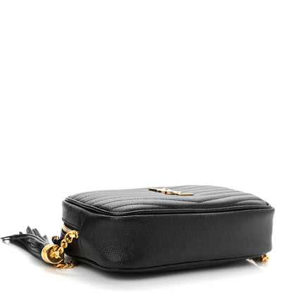Saint Laurent Grain De Poudre Matelasse Monogram Mini Lou Camera Bag Black 4 of 7
