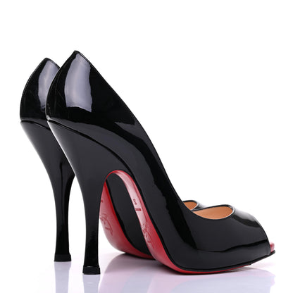 Christian Louboutin Patent Maryl 120 Pumps 36 Black Red 4 of 15