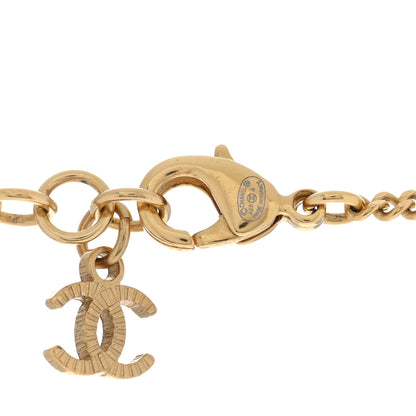 Chanel Crystal Pearl Perfume Bottle CC Necklace Black Gold 4 of 4