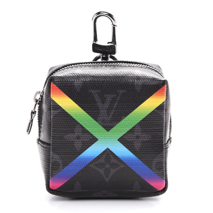 Louis Vuitton Monogram Eclipse Rainbow Box Pouch Bag Charm Key Ring 1 of 5
