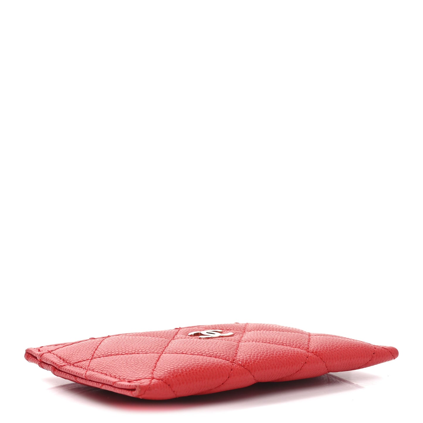 Caviar Quilted Card Holder Red