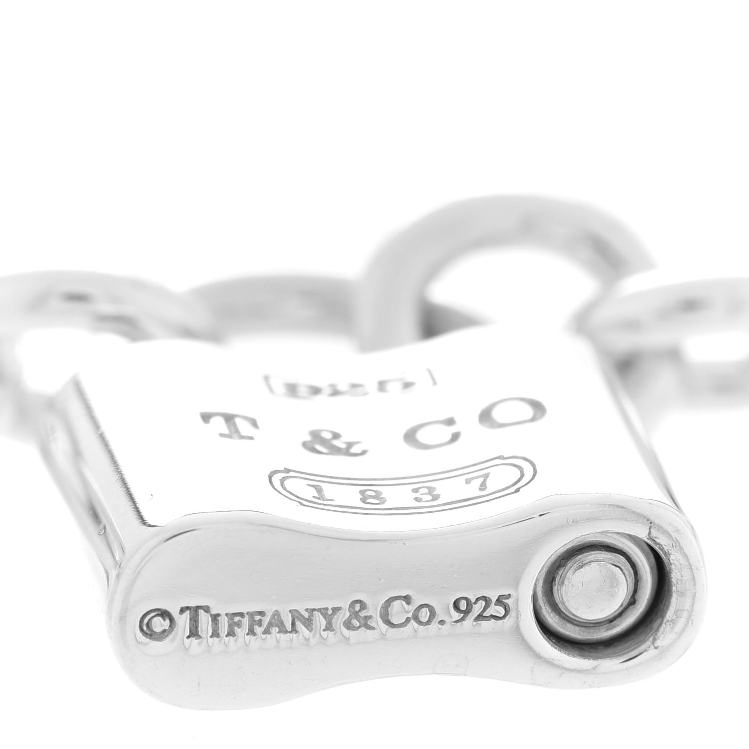 Tiffany Sterling Silver 1837 Lock Charm Necklace 4 of 5