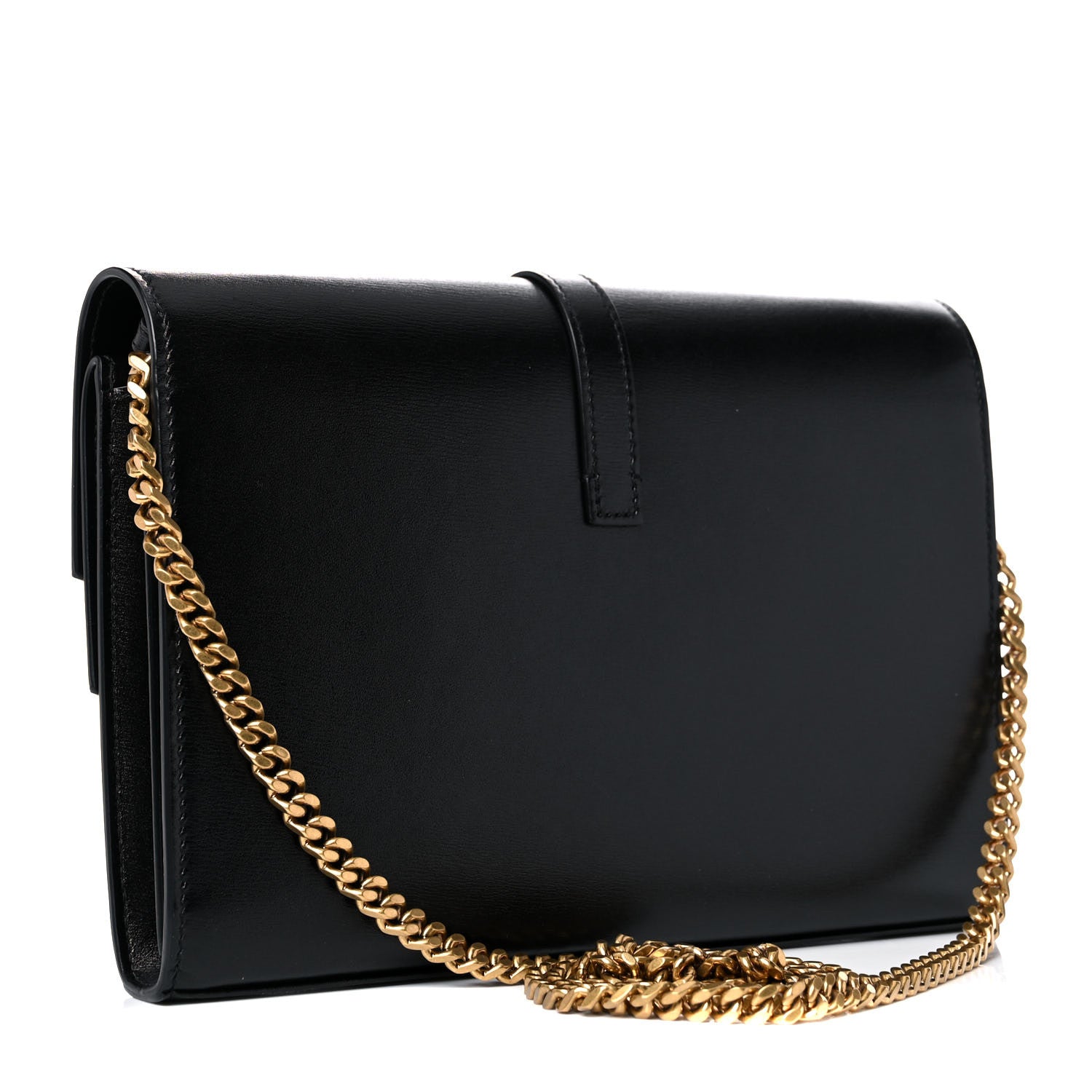 Saint Laurent Smooth Calfskin Monogram Sulpice Chain Wallet Black 3 of 10