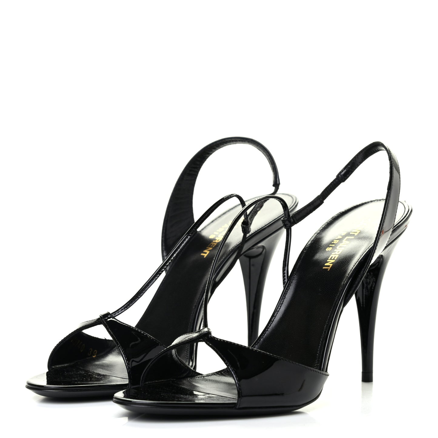 Patent Calfskin Anouk 110 Sandals 39 Black