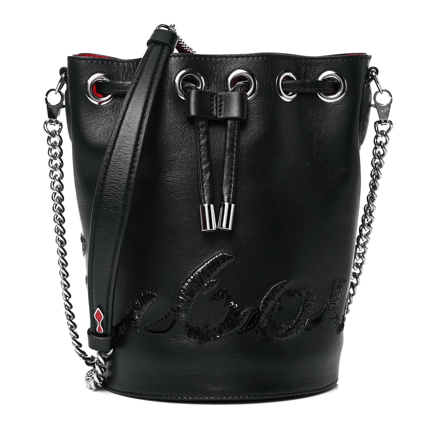 Calfskin Marie Jane Bucket Black