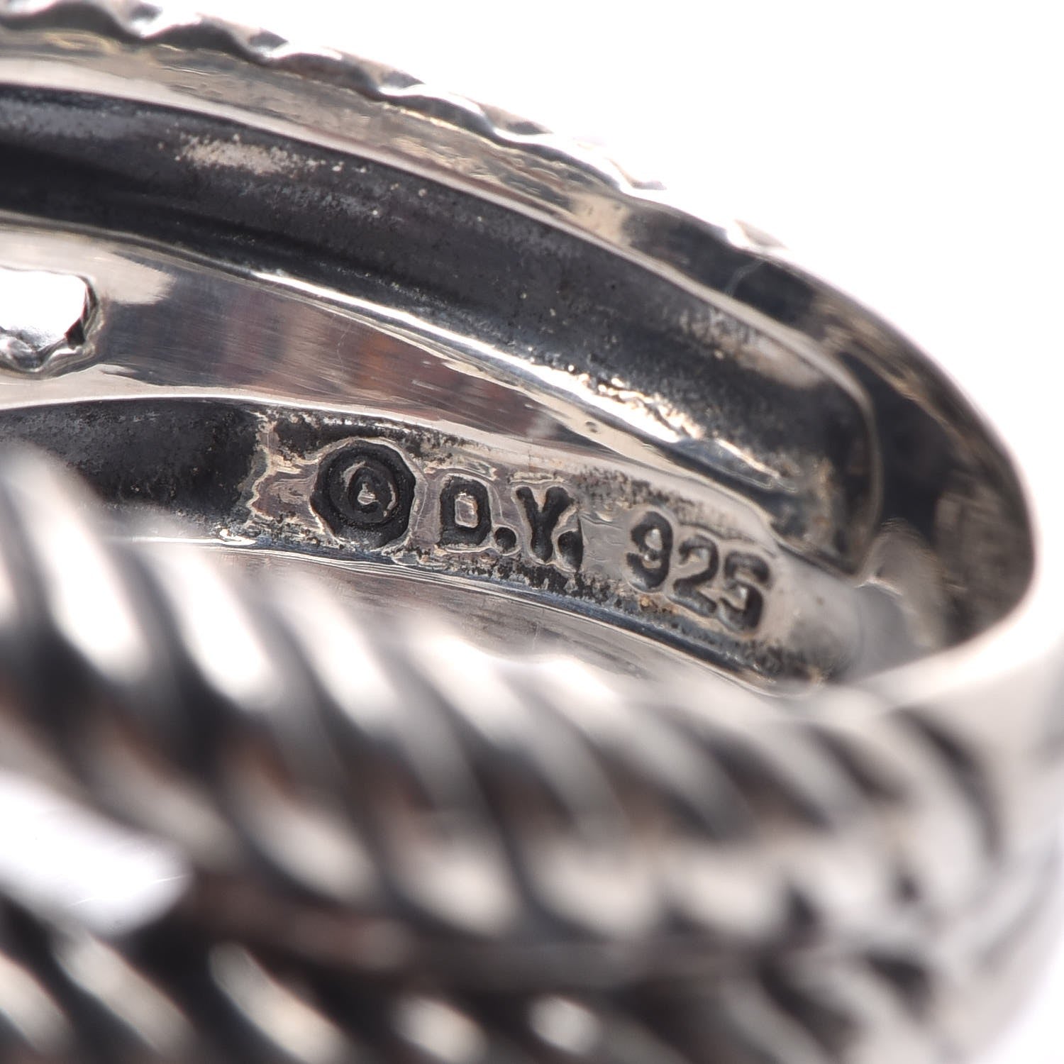 David Yurman Sterling Silver Diamond Black Onyx 11mm Albion Ring 52 6 4 of 6