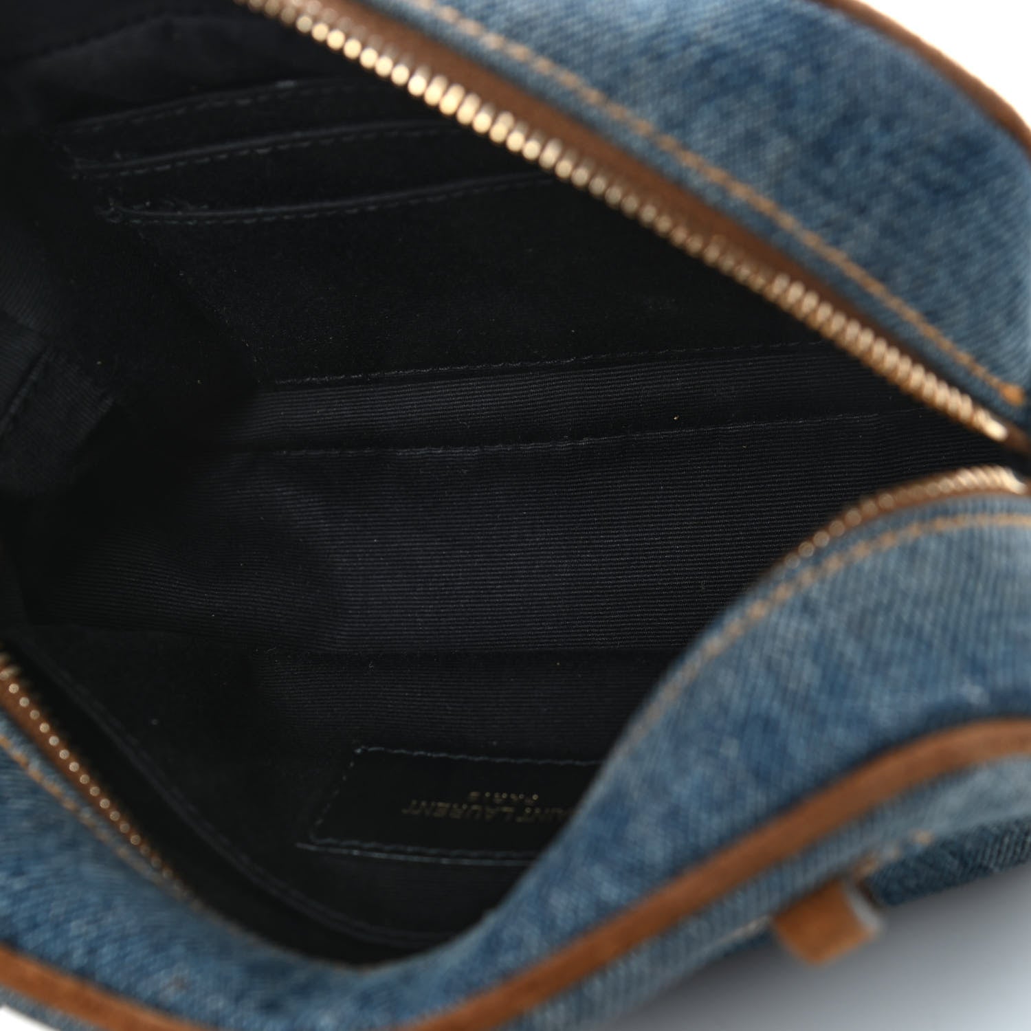 Saint Laurent Washed Denim Vintage Suede Matelasse Monogram Lou Belt Bag Blue 4 of 5