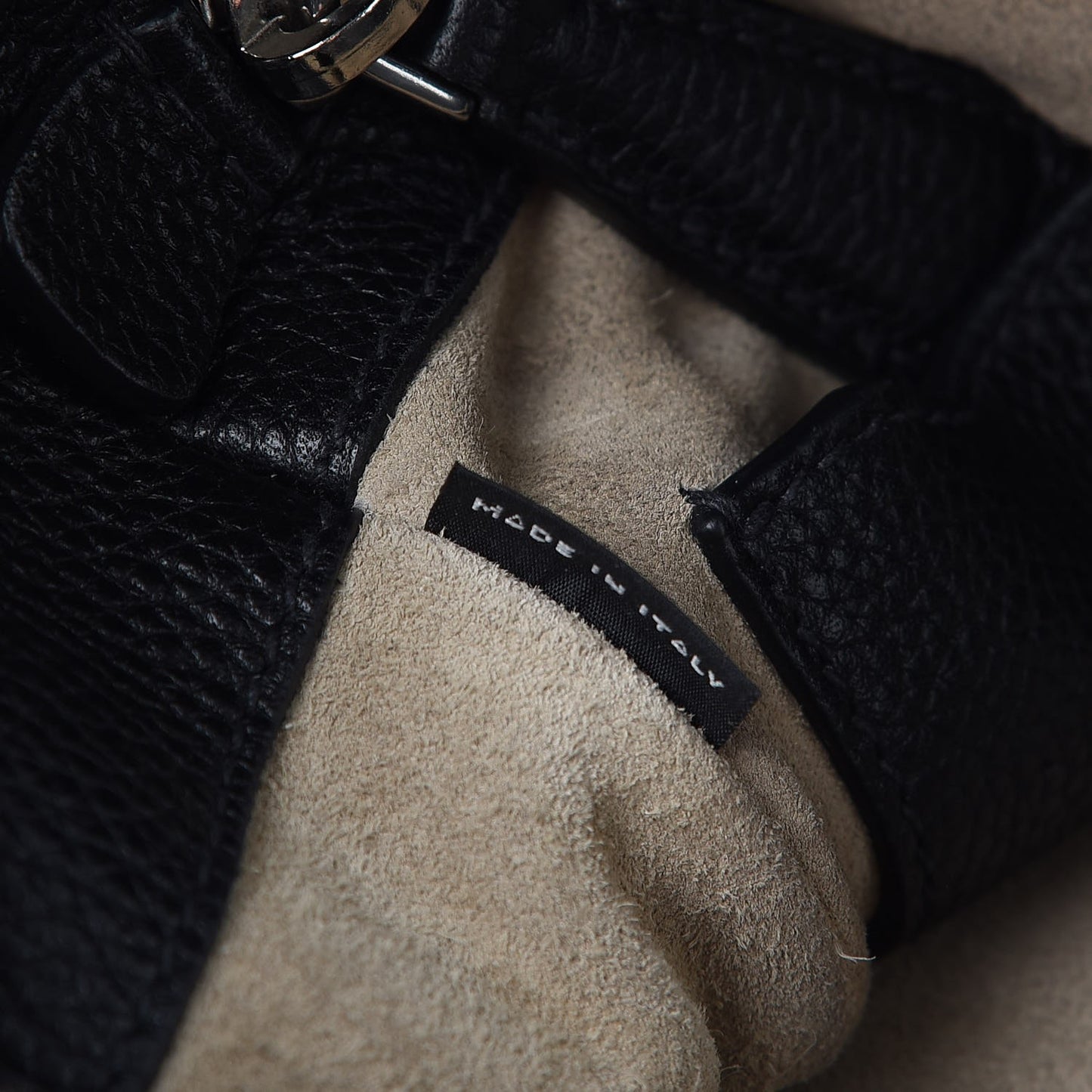Calfskin Cinch Backpack Black