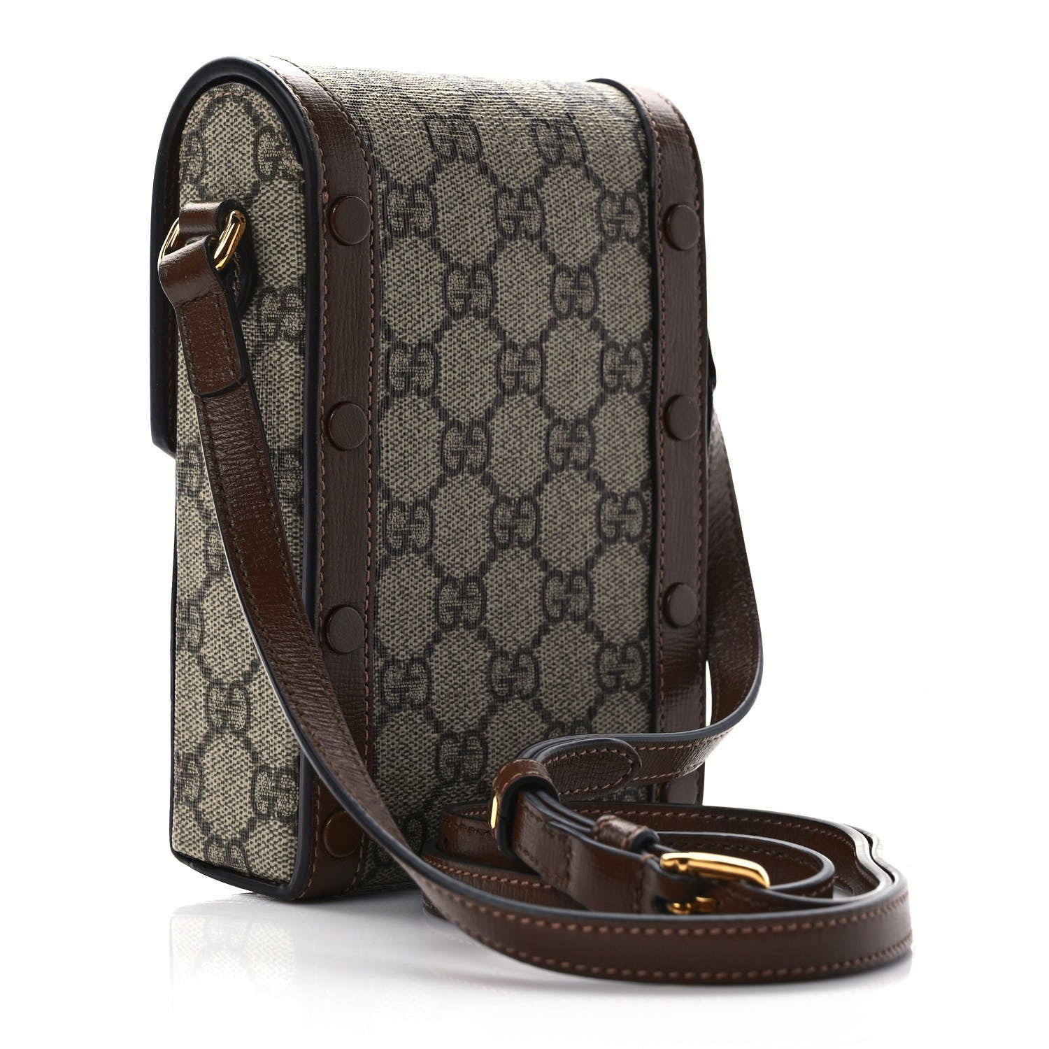 Gucci GG Supreme Monogram Mini Horsebit 1955 Crossbody Bag Beige Brown Sugar 3 of 9