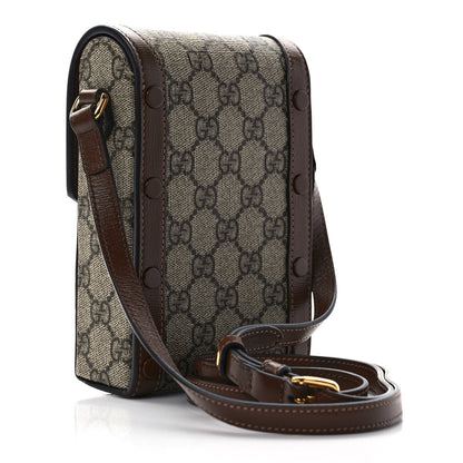 Gucci GG Supreme Monogram Mini Horsebit 1955 Crossbody Bag Beige Brown Sugar 3 of 9