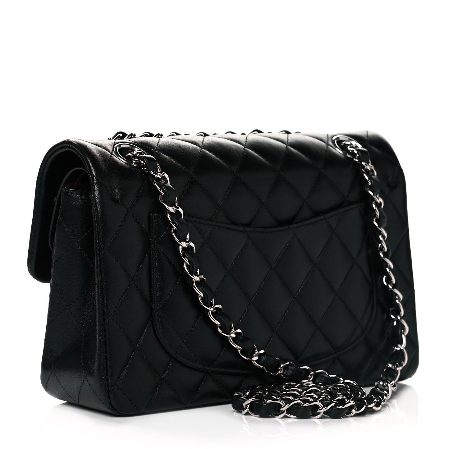 Lambskin Quilted Small Double Flap Black