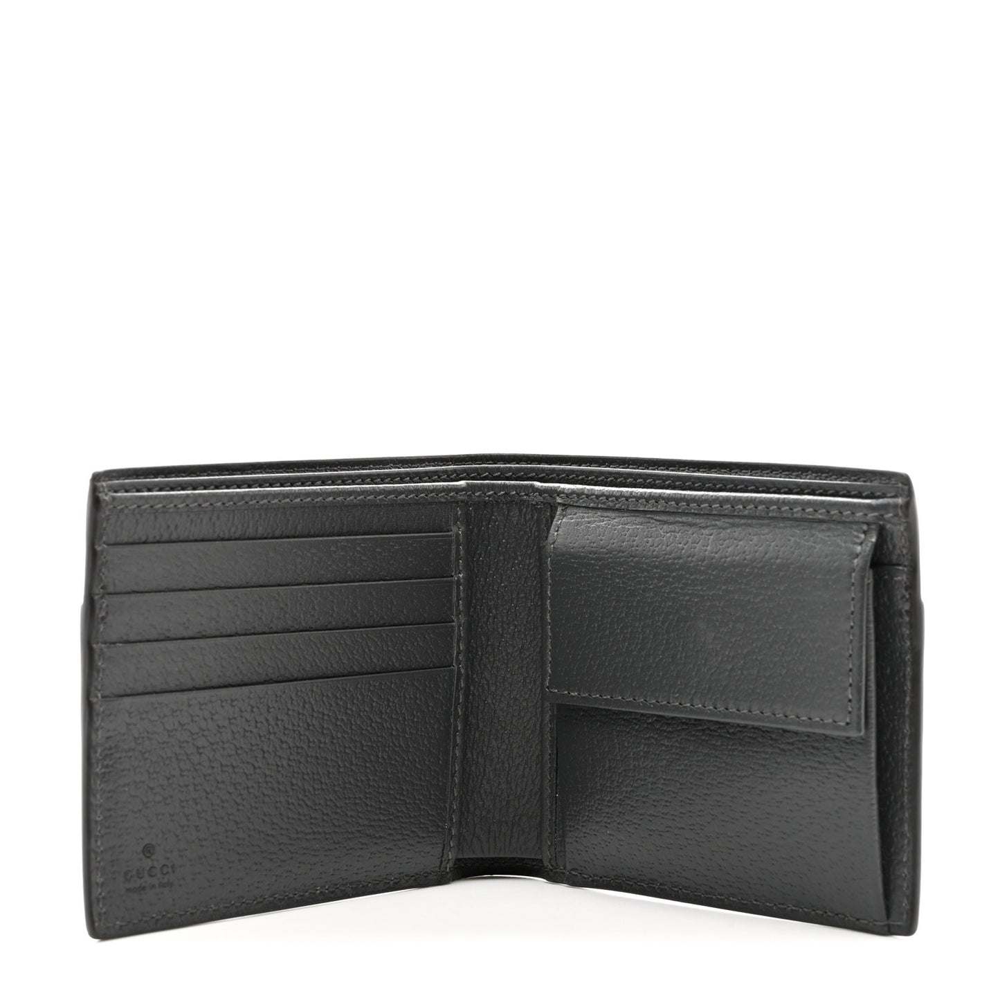 GG Supreme Monogram Azalea Calfskin Retro Interlocking G Bi-Fold Wallet Black