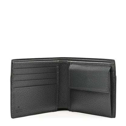 Gucci GG Supreme Monogram Azalea Calfskin Retro Interlocking G Bi-Fold Wallet Black 5 of 7
