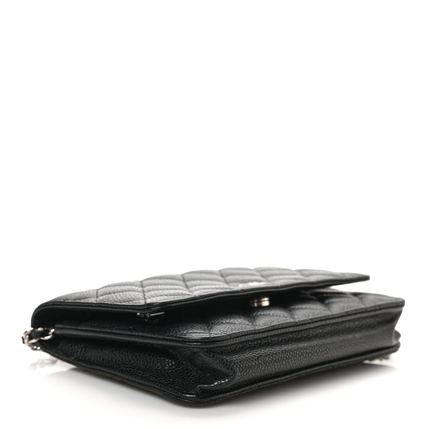 Caviar Quilted Wallet on Chain WOC Black