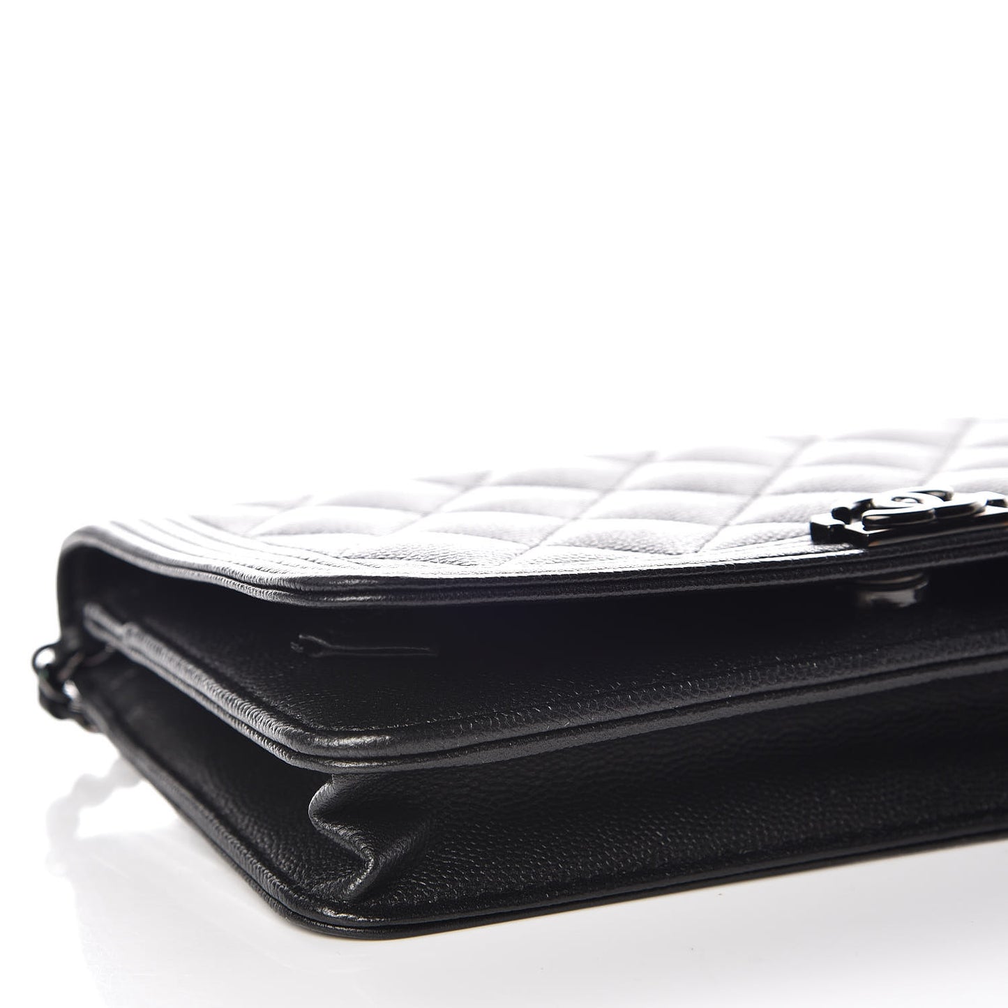 Caviar Quilted Boy Wallet On Chain WOC So Black